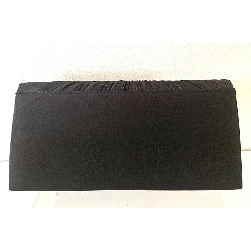Vintage Formal Black Nylon Evening Clutch Use W/WO Hidden Shoulder Strap 9